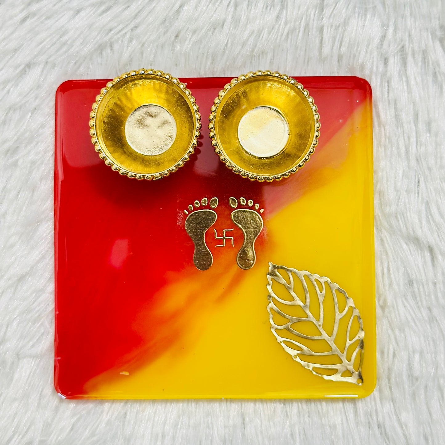 Square shape Laxmi Ji Pooja Thali