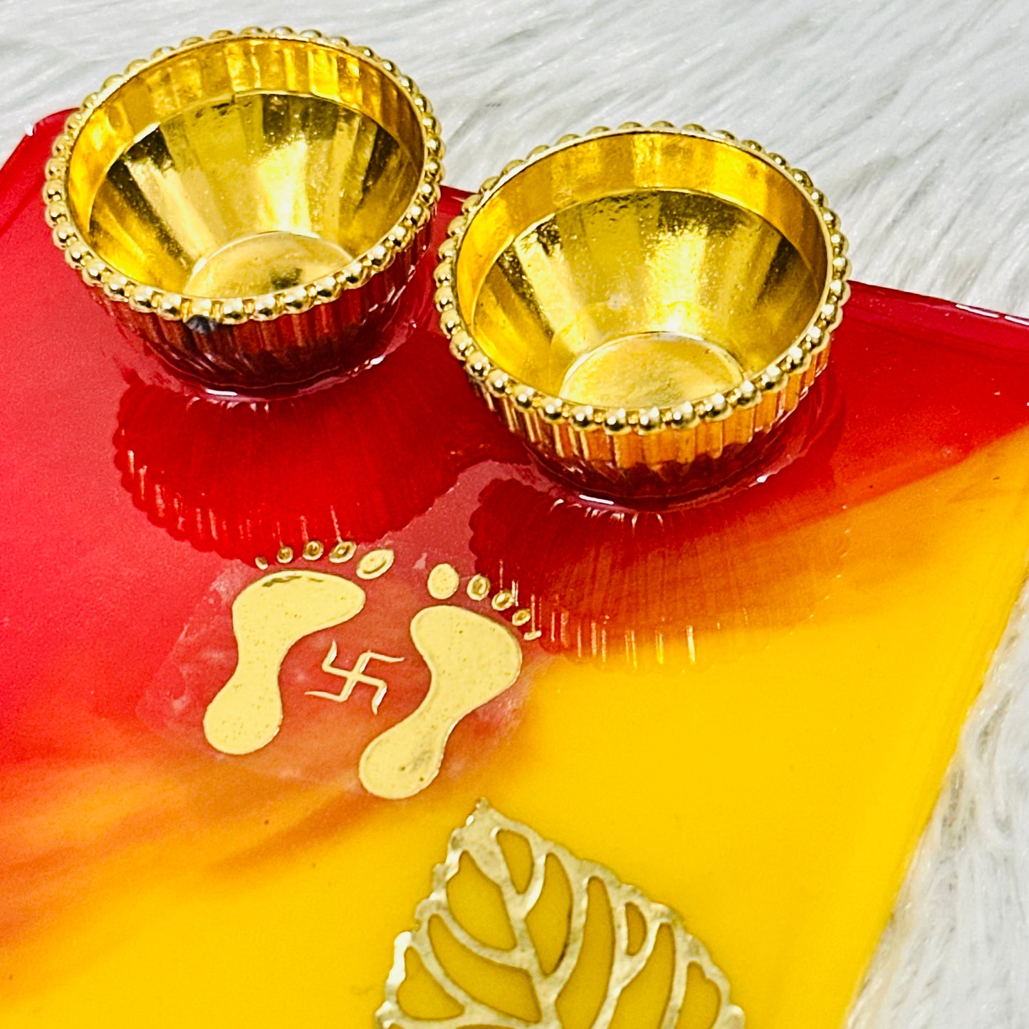 Square shape Laxmi Ji Pooja Thali