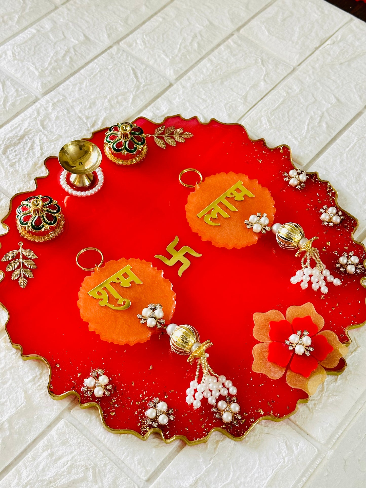 Hanging Shubh Labh With Pooja Thali