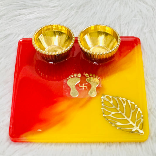 Square shape Laxmi Ji Pooja Thali