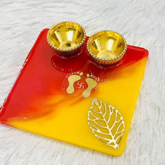 Square shape Laxmi Ji Pooja Thali