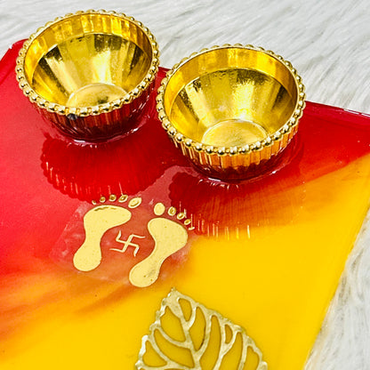 Square shape Laxmi Ji Pooja Thali