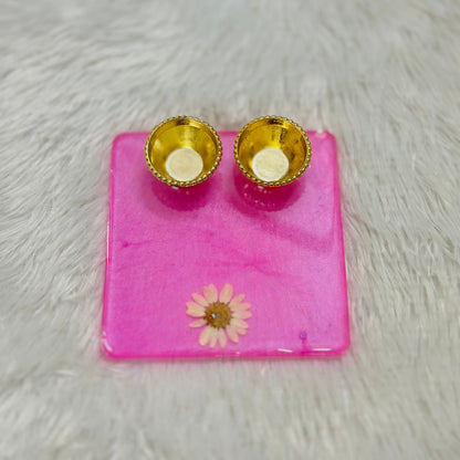 Square Pooja Thali With White Flower