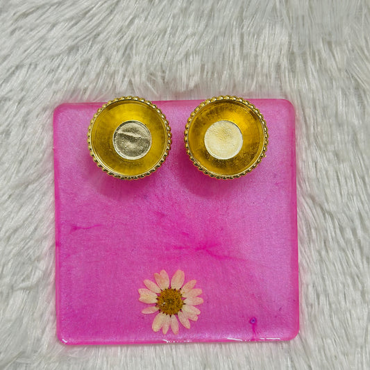 Square Pooja Thali With White Flower