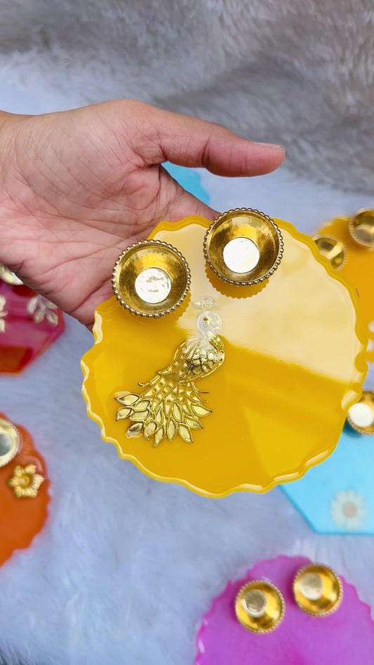 Pooja Thali With Peacock