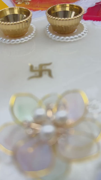 Square shape Laxmi Ji Pooja Thali